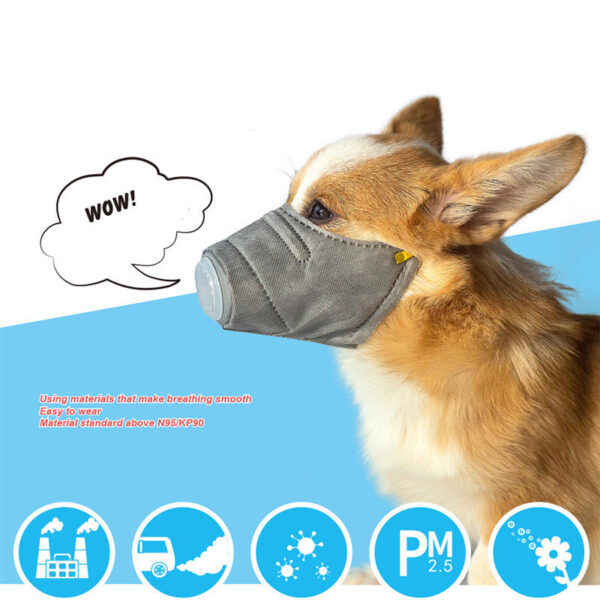 Dogs Anti-fog Haze Masks Anti Dust Gas Pollution Muzzle Dog Soft Face Cotton Mouth Mask Pet Respiratory PM2.5 Filter Pet Products - Image 2