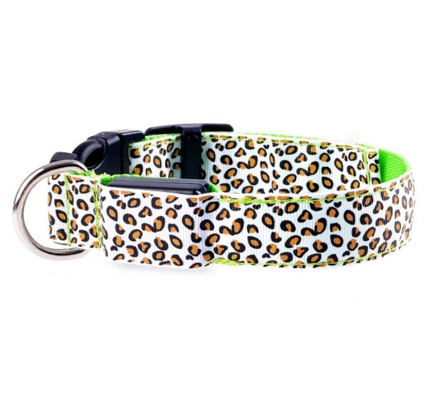 LED Dog Collar Safety Adjustable Nylon Leopard Pet Collar - Image 8